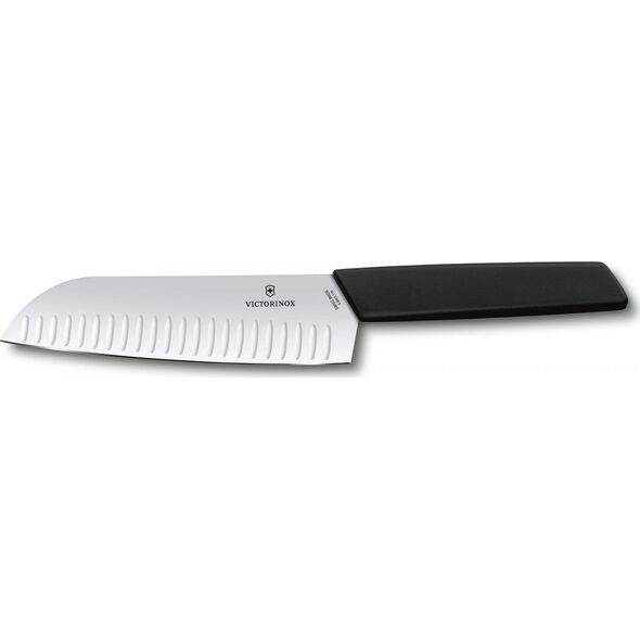 Victorinox Nóż Santoku, ostrze ryflowane, 17 cm, czarny VICTORINOX 6.9053.17KB