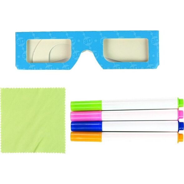LeanToys Magiczna Podświetlana Tablica 3D Okulary Niebieska