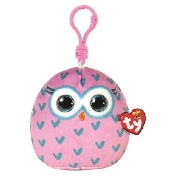 Breloczek TY Maskotka brelok TY Squish-a-Boos WINX - różowa sowa 8,5cm 39573