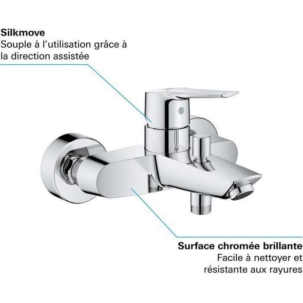 Bateria wannowa Grohe GROHE - Jednouchwytowa bateria wannowo-natryskowa - nascienna