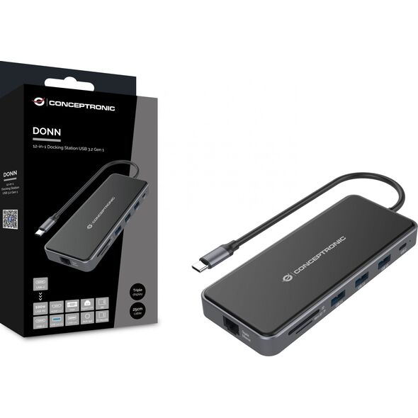Stacja/replikator Conceptronic DONN15G USB-C