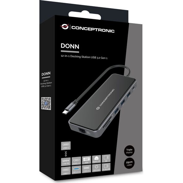 Stacja/replikator Conceptronic DONN15G USB-C