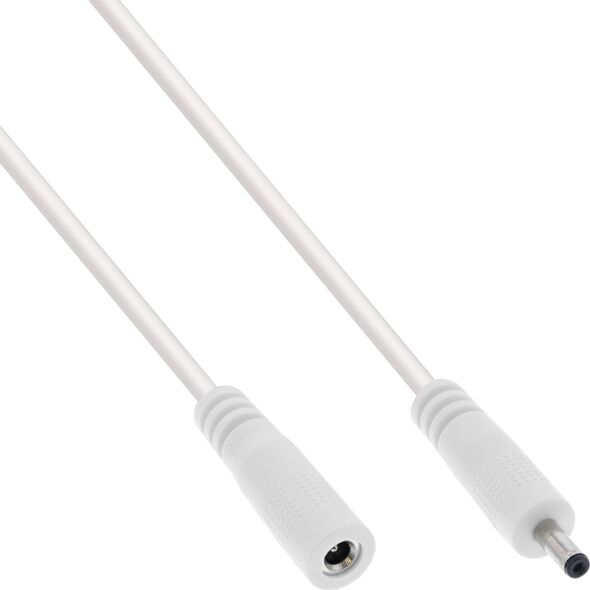 Kabel zasilający InLine InLine® DC extension cable, DC plug male/female 3.5x1.35mm, AWG 18, white, 0,5m