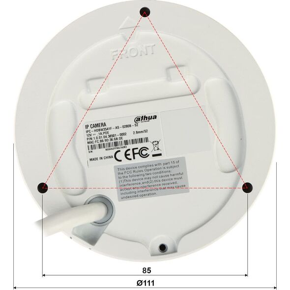 Kamera IP Dahua Technology KAMERA WANDALOODPORNA IP IPC-HDBW3541F-AS-0280B-S2 - 5&nbsp|Mpx 2.8&nbsp|mm DAHUA