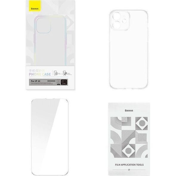 Baseus Zestaw ochronny Baseus Corning przeźroczyste etui i szkło hartowane do iPhone 12