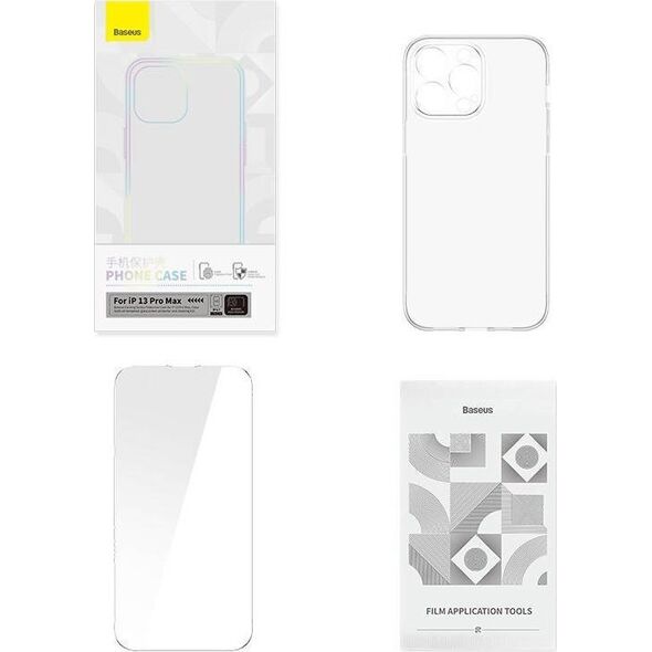 Baseus Zestaw ochronny Baseus Corning przeźroczyste etui i szkło hartowane do iPhone 13 Pro Max