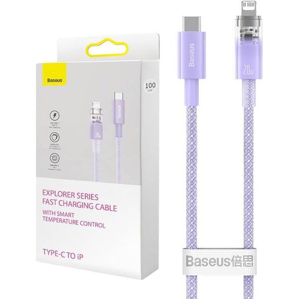 Kabel USB Baseus USB-C - Lightning 1 m Fioletowy (CATS010205)