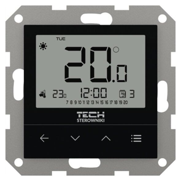 Tech Przewodowy regulator pokojowy, dwustanowy do systemów ramkowym F-4Z v1 - CZARNY