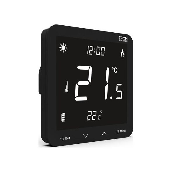 Tech Sterownik ST-297V3 pokojowy dwustanowy podtynkowy (3 mm szkło) czarny
