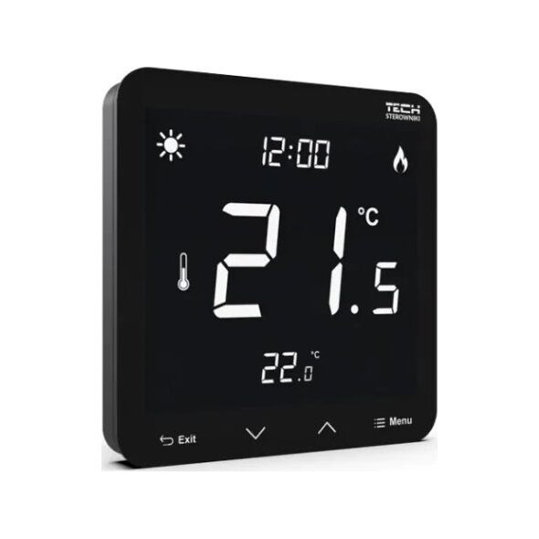 Tech Sterownik ST-297V3 pokojowy dwustanowy podtynkowy (3 mm szkło) czarny