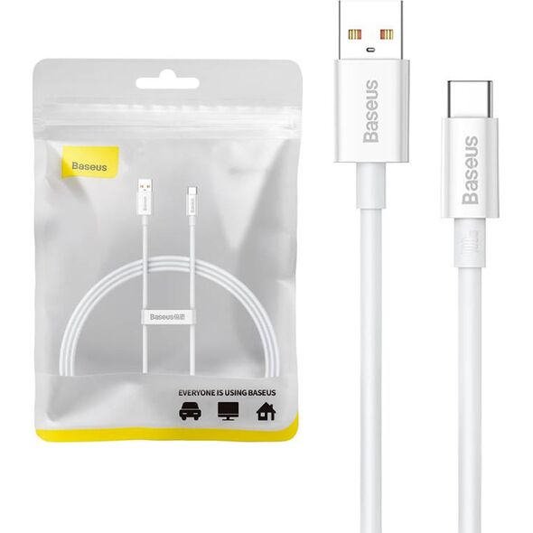 Kabel USB Baseus USB-A - USB-C 1 m Biały (P10320102214-01)
