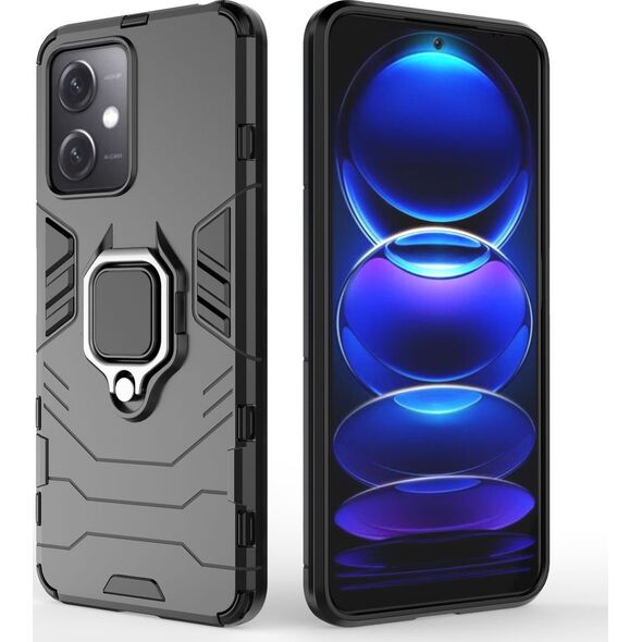 Hurtel Ring Armor etui do Xiaomi Redmi Note 12 5G / Poco X5 5G pancerny pokrowiec uchwyt magnetyczny ring czarne