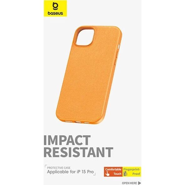Baseus Etui na telefon iPhone15 ProMax Baseus Fauxther Series (Pomarańczowy)