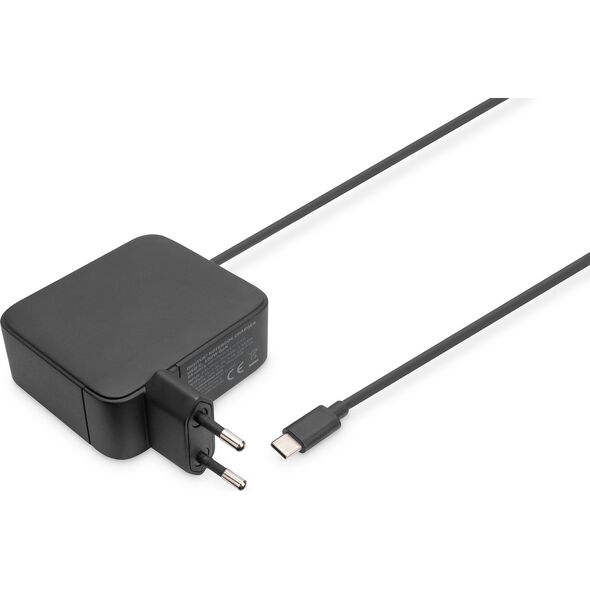 Ładowarka Digitus Ładowarka sieciowa zasilacz 1x USB-C PD 3.0 max. 100W GaN zintegrowany kabel 1,2m Czarna