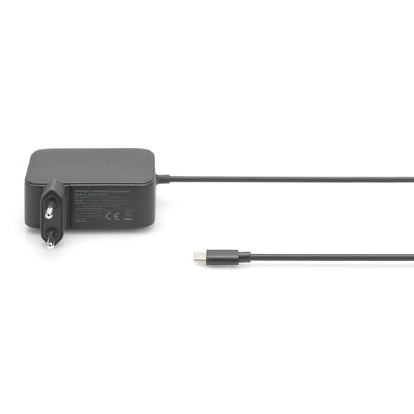 Ładowarka Digitus Ładowarka sieciowa zasilacz 1x USB-C PD 3.0 max. 100W GaN zintegrowany kabel 1,2m Czarna