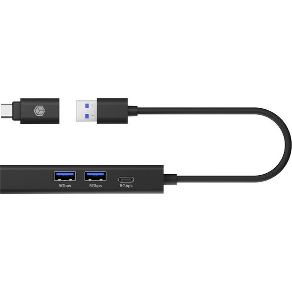 HUB USB Icy Box Hub IB-HUB1439-LAN 4w1 HUB, 1x USB-C, 2xUSB-A, 1x LAN