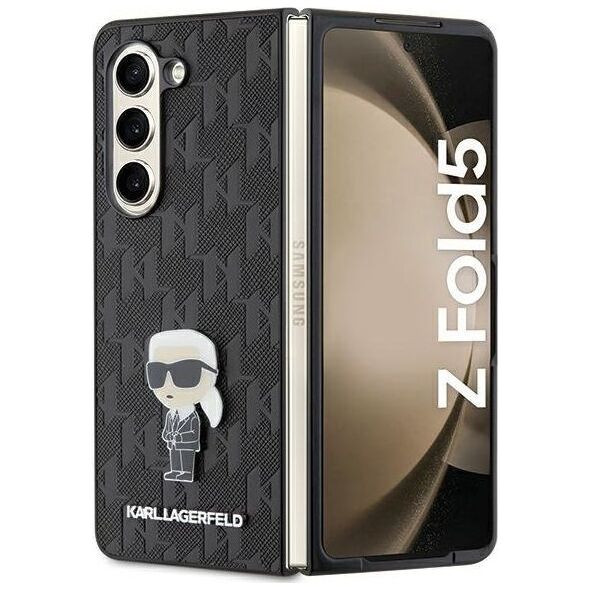 Karl Lagerfeld Karl Lagerfeld KLHCZFD5SAPKINPK Z Fold5 F946 hardcase czarny/black Saffiano Monogram Ikonik Pin