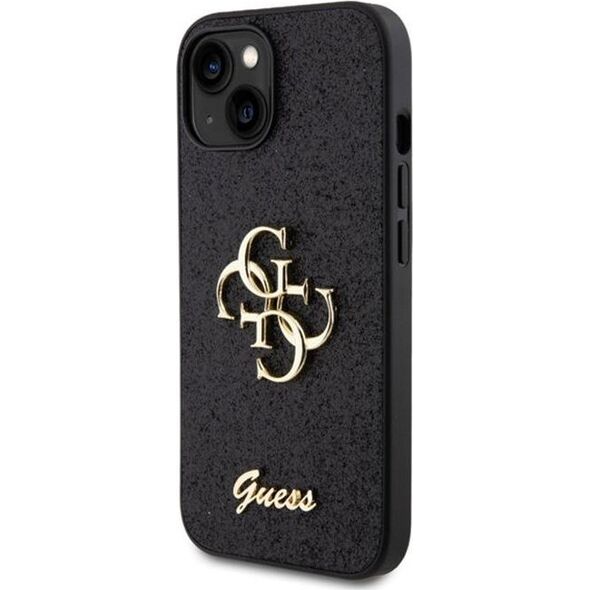 Guess Guess GUHCP15SHG4SGK iPhone 15 6.1" czarny/black hardcase Glitter Script Big 4G