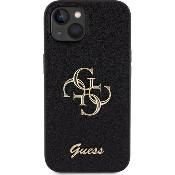 Guess Guess GUHCP15SHG4SGK iPhone 15 6.1" czarny/black hardcase Glitter Script Big 4G