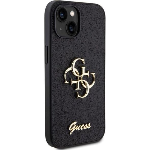 Guess Guess GUHCP15SHG4SGK iPhone 15 6.1" czarny/black hardcase Glitter Script Big 4G