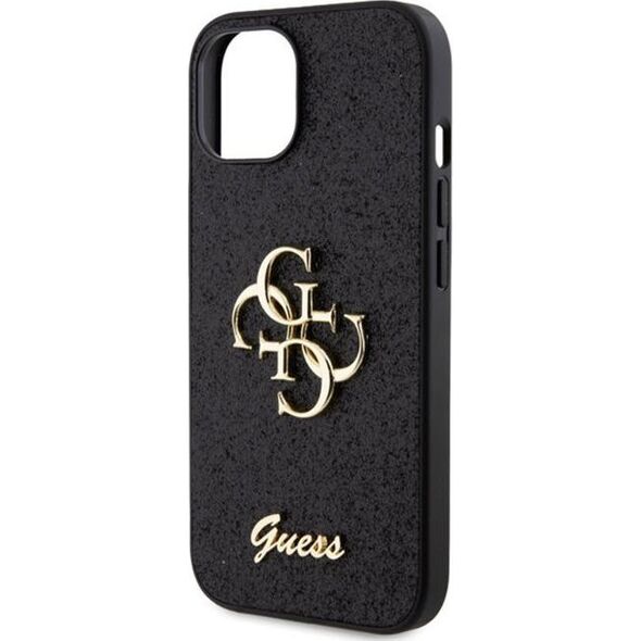 Guess Guess GUHCP15SHG4SGK iPhone 15 6.1" czarny/black hardcase Glitter Script Big 4G
