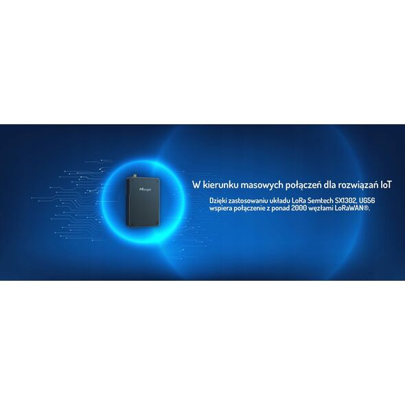 MILESIGHT Milesight UG56-L04EU Bramka LoraWan Przemysłowa Wewnętrzna z Modułem LTE PoE Wi-Fi Anteny Zewnętrzne MQTT Programowalna Python-SDK, Node-RED