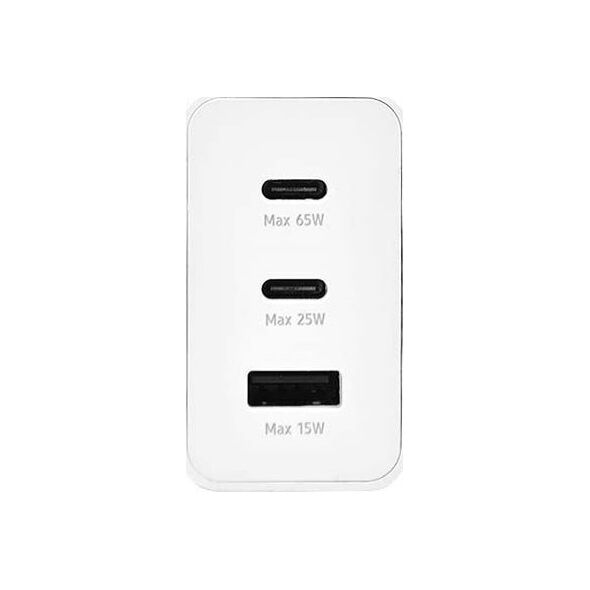 Ładowarka Denmen ŁADOWARKA SIECIOWA PD 2xUSB-C 1xUSB DENMEN EP-T6530 65W BIAŁA BULK (45)
