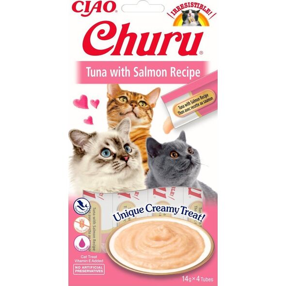 Inaba Foods INABA Churu przysmak dla kota o smaku tuńczyka i łososia 4x14g
