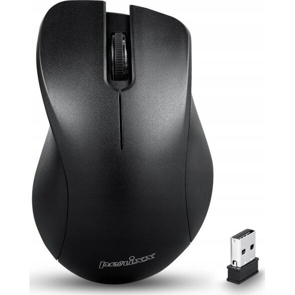 Mysz Perixx Mysz bezprzewodowa Perixx PERIMICE-621 optyczna 1600dpi 2.4 GHz, czarna, silent, cicha, bezklikowa