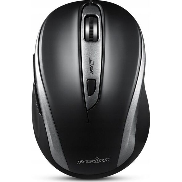 Mysz Perixx Mysz bezprzewodowa Perixx PERIMICE-721 optyczna 1600dpi 2.4 GHz, czarna, silent, cicha, bezklikowa