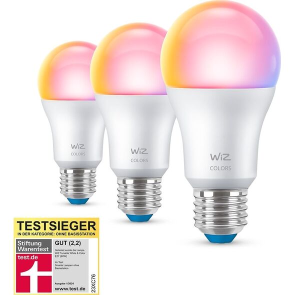 WiZ WiZ,Bulb,8,8W,2200-6500 (RGB),A60,E27,3 pcs lightsource