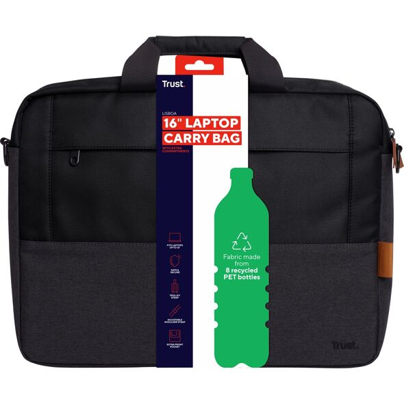Torba Trust na laptopa Lisboa 16" czarna