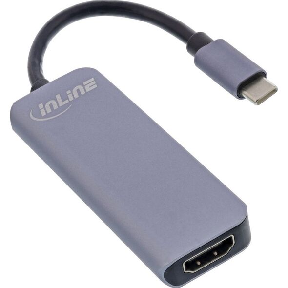 HUB USB InLine INLINE Multifunktions-HUB USB 3.2 Gen.1 2x USB-A 5Gbps HDMI 4K 30Hz USB Type-C PD 87W aluminium grau