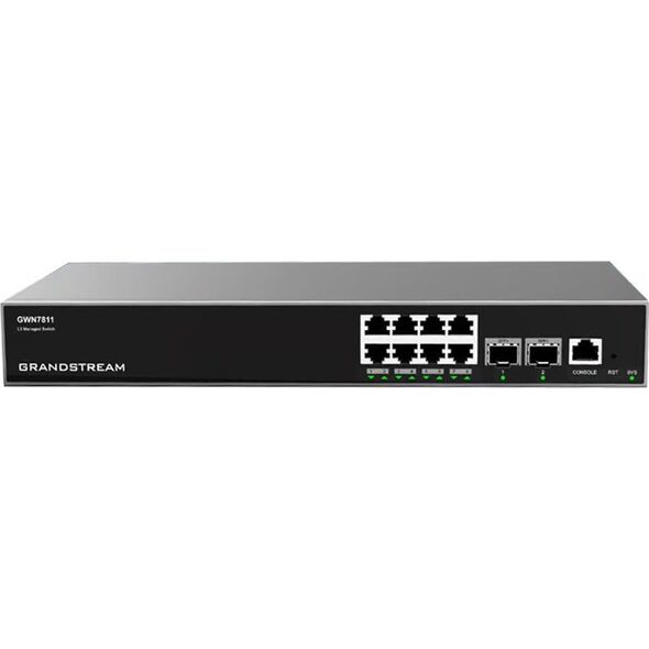Switch GrandStream Grandstream Networks GWN7811 łącza sieciowe Zarządzany L3 Gigabit Ethernet (10/100/1000) Szary