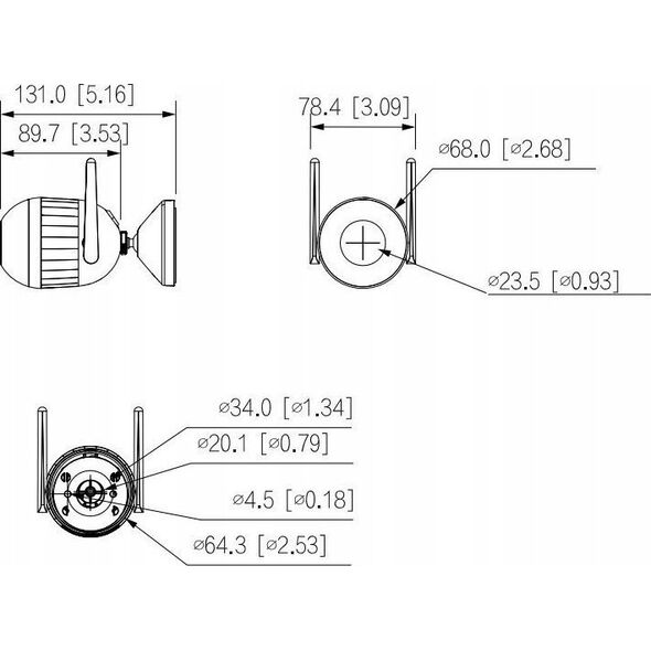 Kamera IP Dahua Technology Kamera tubowa bezprzewodowa WiFi IP DAHUA F4C-PV