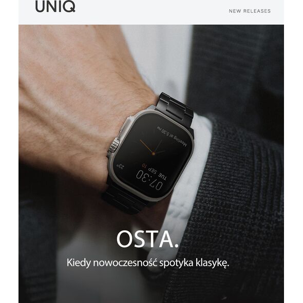 Uniq UNIQ pasek Osta Apple Watch 42/44/45/ 49mm Series 1/2/3/4/5/6/7/8/9/SE/SE2/Ultra/Ultra 2 Stainless Steel srebrny/titanium silver