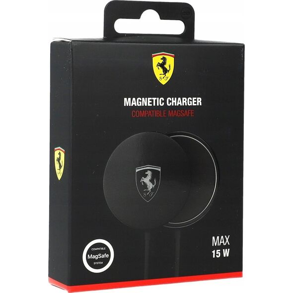 Ładowarka Ferrari Ferrari MagSafe Shield Logo - Ładowarka indukcyjna MagSafe 15W (czarny)