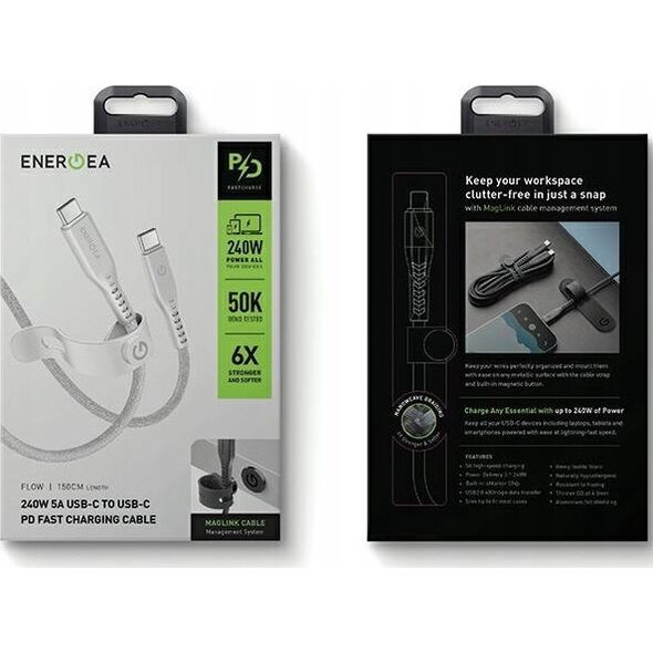 Kabel USB Energea USB-C - USB-C 1.5 m Biały