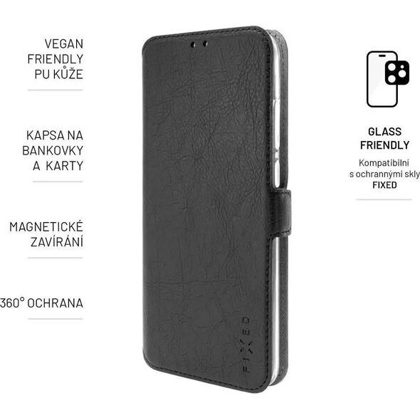 Fixed Fixed | Topic FIXTOP-1088-BK | Book Case | Xiaomi | Redmi 12C | Leather | Black