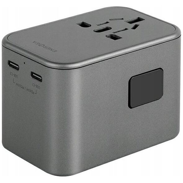 Ładowarka Energea ENERGEA ład. siec. 1xUSB+2xUSB-C PD-PPS-QC 3.0 65W 1A2C adapter 4w1 US/UA/EU/UK szary/gunmetal Travelworld Adapter GaN65W