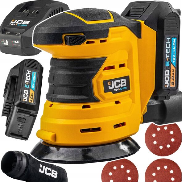 Szlifierka JCB JCB SZLIFIERKA MIMOŚRODOWA 18V 125mm  1x2,0Ah TORBA