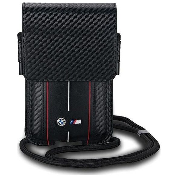 BMW Torebka BMW BMPSP15XMSCAKR Wallet Bag Carbon Red Stripes czarny/black