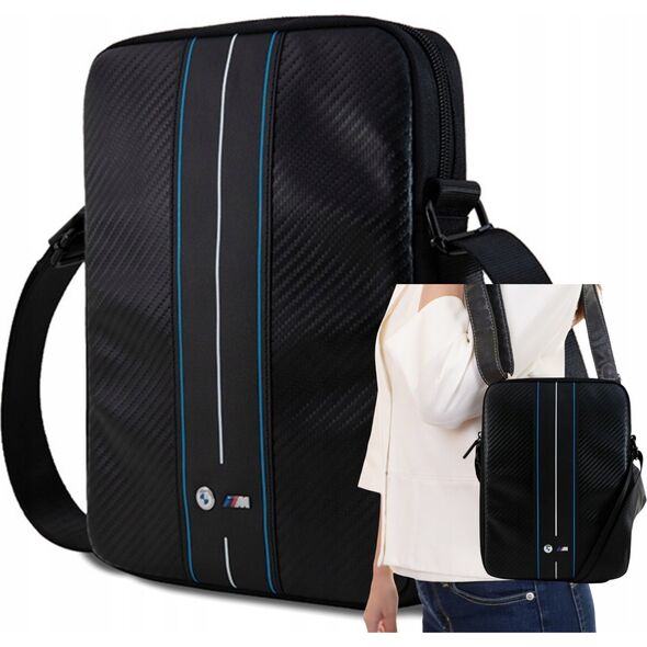 Etui na tablet BMW Torebka BMW BMTB10COMSCAKL 10" Carbon Blue Stripes czarny/black