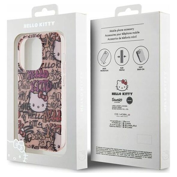 Sourcing Hello Kitty HKHCP14LHDGPTP iPhone 14 Pro 6.1" pink/pink hardcase IML Tags Graffiti
