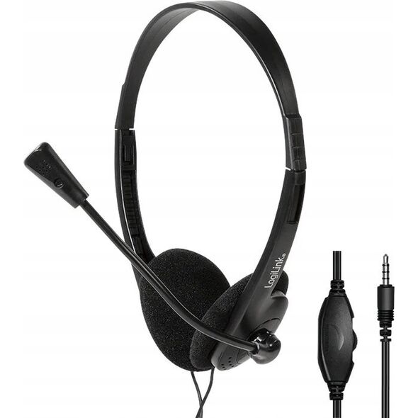 Słuchawki LogiLink Logilink Stereo-Headset, 1x 3,5-mm-Klinke Bügelmikro Eco-Box