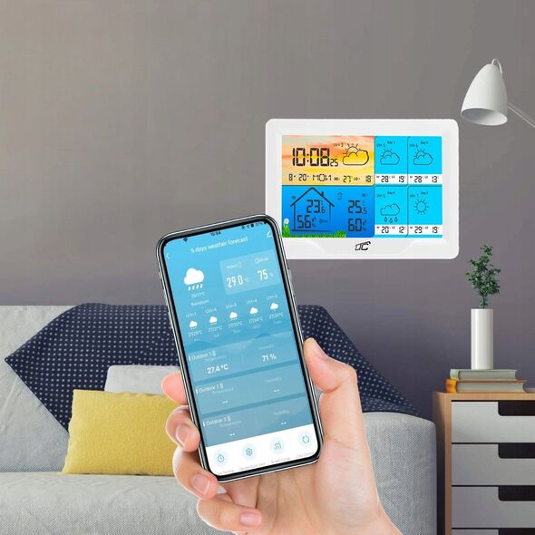 Stacja pogodowa Inne Stacja pogodowa SMART z kolorowym wyś.biała TYUA LXSTP08BS