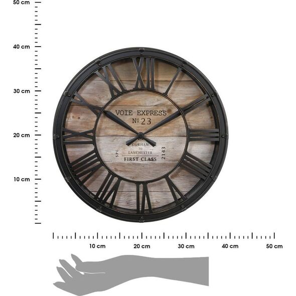 Atmosphera Brązowy zegar ścienny vintage 39 cm