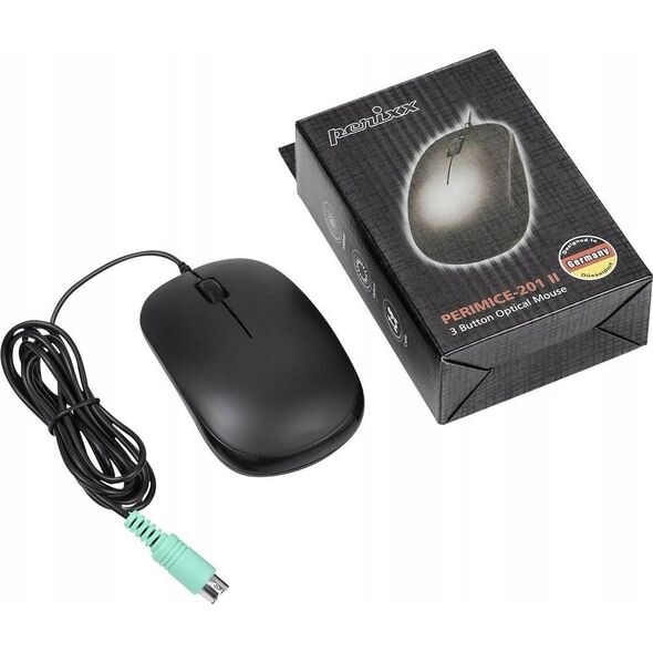 Mysz Perixx Mouse, Perixx PERIMICE-201 P B, optical, PS/2, black