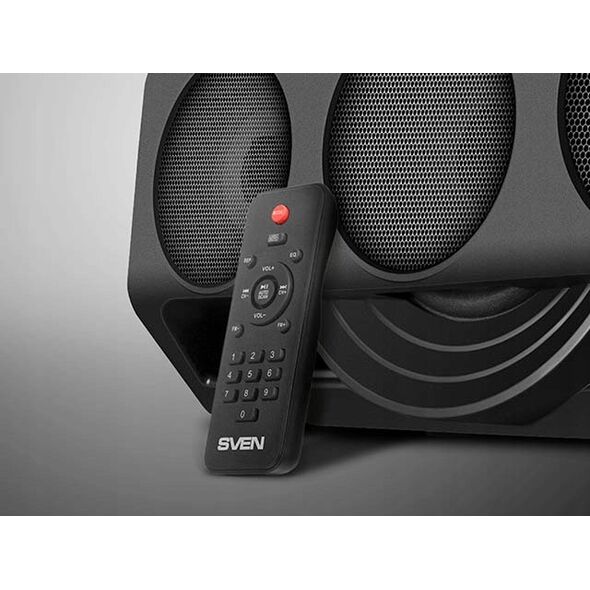 Głośnik Sven SVEN PS-680, juodas, power output 2x32.5W (RMS), TWS, Bluetooth, FM, USB, Micro SD, LED-display, RC, lithium battery, SV-020187