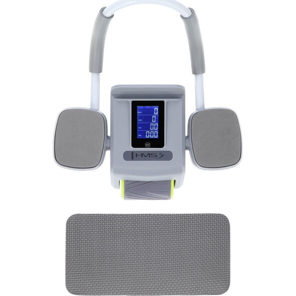 HMS KA08 GRAY ABS AUTOMATYCZNE KOŁO DO ĆWICZEŃ MIĘŚNI BRZUCHA Z WYŚWIETLACZEM LCD I ŁADOWANIEM HMS